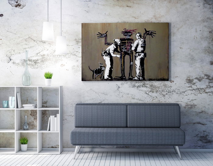Wallity WY12 Banksy Lienzo Decorativo Enmarcado 50 x 70 cm